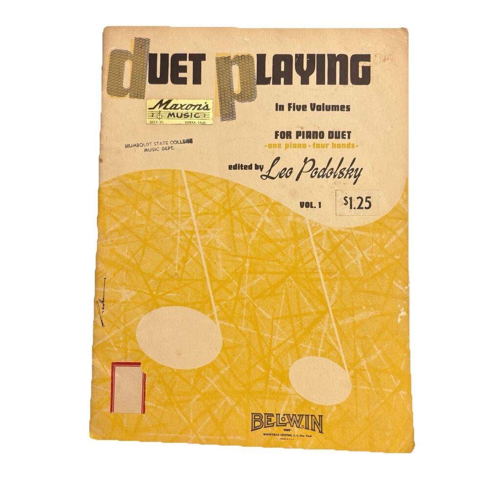 Duet Playing In Five Sets Sheet Music Book Paperback 1954 Vintage Music Ephemera